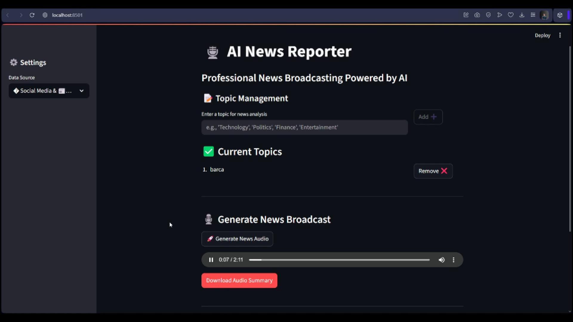 AI News Reporter